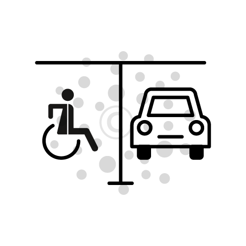 Behindertenparkplätze vorhanden Es stehen gekennzeichnete Parkplätze in Eingangsnähe zur Verfügung.